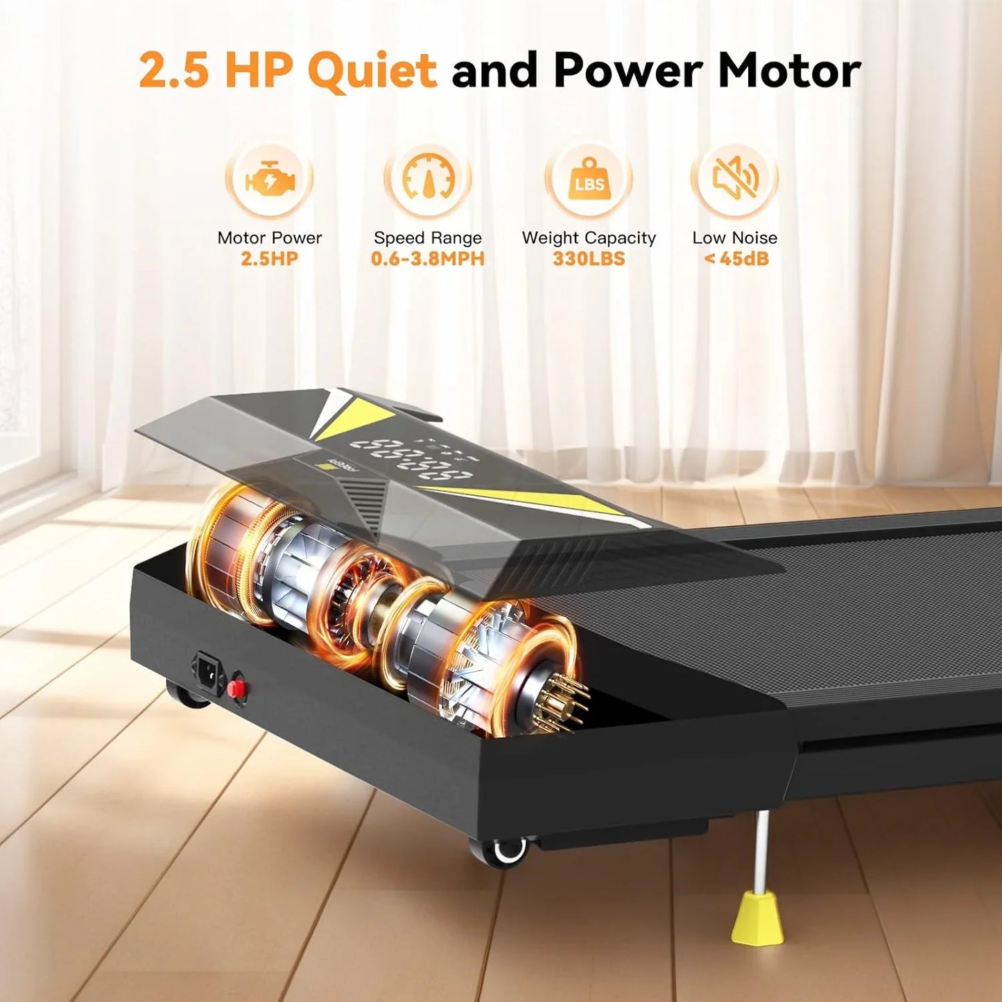 Walking Vibration Pad with APP, 3 in 1 Under Desk Treadmill, 2.5HP Low Noise Walking Treadmill Pad with Remote Control,Portable Treadmills for Home Office