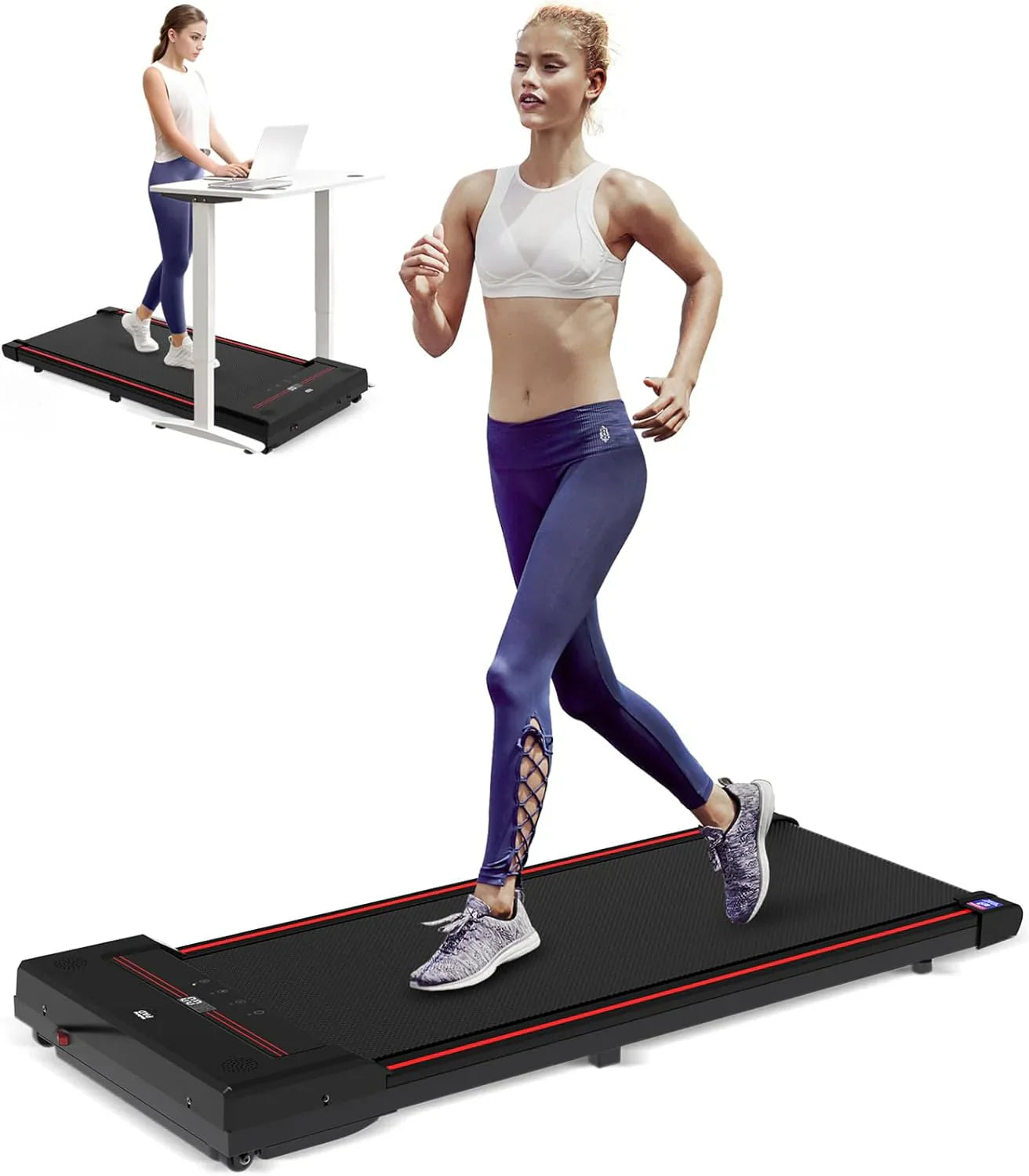 Walking Vibration Pad with APP, 3 in 1 Under Desk Treadmill, 2.5HP Low Noise Walking Treadmill Pad with Remote Control,Portable Treadmills for Home Office