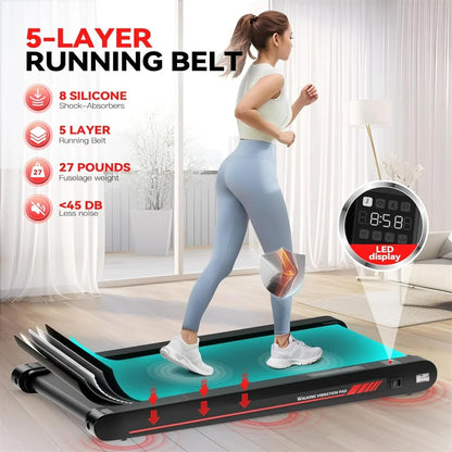 Walking Vibration Pad with APP, 3 in 1 Under Desk Treadmill, 2.5HP Low Noise Walking Treadmill Pad with Remote Control,Portable Treadmills for Home Office